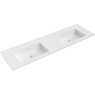 Dvojité zapustené umývadlo Mexen Otis 161 x 46,5 cm, matná biela - 25181601D
