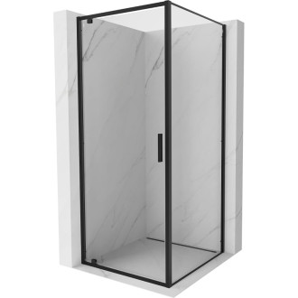 Sprchovací kút Mexen Exo s výklopným mechanizmom 100 x 100 cm, priehľadný, čierny - 8181-100-100-70-00