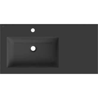Mexen Otis ľavé zapustené umývadlo 91 x 46,5 cm, matná čierna - 25189071L