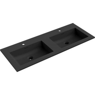 Dvojité zapustené umývadlo Mexen Otis 121 x 46,5 cm, matne čierna - 25181271D