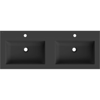 Dvojité zapustené umývadlo Mexen Otis 121 x 46,5 cm, matne čierna - 25181271D
