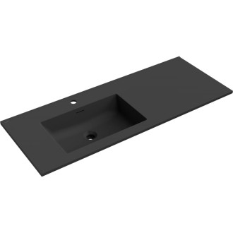 Mexen Otis ľavé zapustené umývadlo 121 x 46,5 cm, matná čierna - 25181271L