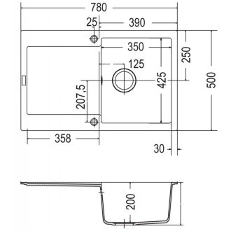 Set Franke G39O (drez MRG 611 + Samoa) onyx 114.0283.419