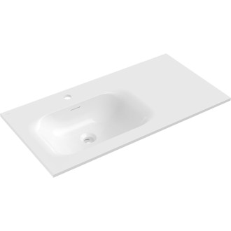 Ľavé zapustené umývadlo Mexen Vela 91 x 46,5 cm, lesklá biela - 25239000L