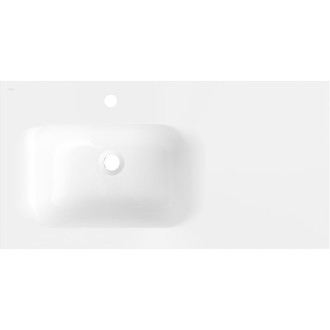 Ľavé zapustené umývadlo Mexen Vela 91 x 46,5 cm, lesklá biela - 25239000L