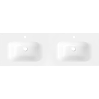 Dvojité zapustené umývadlo Mexen Vela 141 x 46,5 cm, lesklá biela - 25231400D