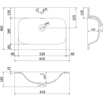 Zapustené umývadlo Mexen Vela 61 x 46,5 cm, matná biela - 25236001