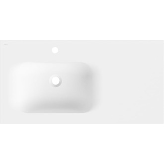Ľavé zapustené umývadlo Mexen Vela 91 x 46,5 cm, matná biela - 25239001L
