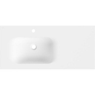 Ľavé zapustené umývadlo Mexen Vela 101 x 46,5 cm, matná biela - 25231001L