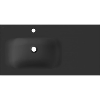 Ľavé zapustené umývadlo Mexen Vela 91 x 46,5 cm, matná čierna - 25239071L