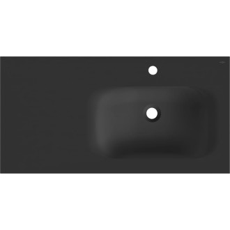 Vstavané umývadlo Mexen Vela pravé 91 x 46,5 cm, matná čierna - 25239071P