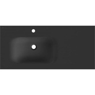 Ľavé zapustené umývadlo Mexen Vela 101 x 46,5 cm, matná čierna - 25231071L