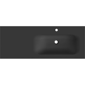 Vstavané umývadlo Mexen Vela pravé 121 x 46,5 cm, matná čierna - 25231271P
