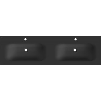 Dvojité zapustené umývadlo Mexen Vela 161 x 46,5 cm, matná čierna - 25231671D