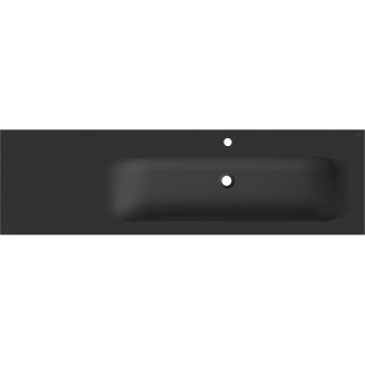 Vstavané umývadlo Mexen Vela pravé 161 x 46,5 cm, matná čierna - 25231671P