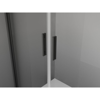 Sprchovací kút Mexen Exo s výklopným mechanizmom 80 x 75 cm, priehľadný, čierny - 8182-080-075-70-00