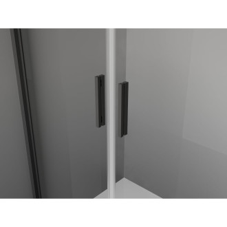 Sprchovací kút Mexen Exo s výklopným mechanizmom 90 x 95 cm, priehľadný, čierny - 8182-090-095-70-00