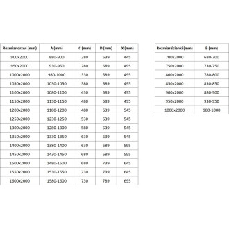 Sprchovací kút Mexen Exo s výklopným mechanizmom 130 x 95 cm, priehľadný, čierny - 819-130-095-70-00