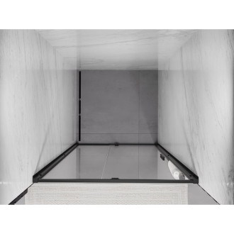 Sprchové dvere Mexen Exo s otočnými ramenami 120 cm, priehľadné, čierne - 819-120-000-70-00