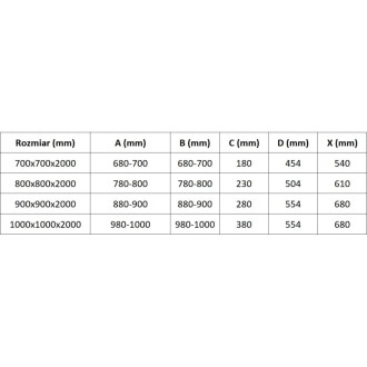 Sprchovací kút Mexen Exo štvorcový, výklopný 70 x 70 cm, priehľadný, chróm - 8110-070-070-01-00