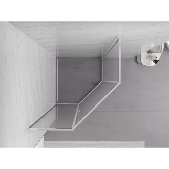 Sprchovací kút Mexen Exo päťuholníkový výklopný 90 x 90 cm, priehľadný, chróm - 812-090-090-01-00