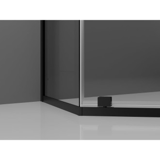 Sprchovací kút Mexen Exo päťuholníkový výklopný 100 x 100 cm, priehľadný, čierny - 812-100-100-70-00