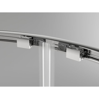 Mexen Exo polkruhový posuvný sprchovací kút 80 x 80 cm, priehľadný, chróm - 8132-080-080-01-00