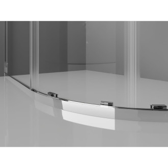 Mexen Exo polkruhový posuvný sprchovací kút 90 x 90 cm, priehľadný, chróm - 8132-090-090-01-00