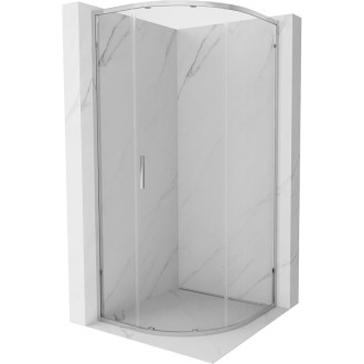Mexen Exo polkruhový posuvný sprchovací kút 70 x 70 cm, priehľadný, chróm - 8131-070-070-01-00