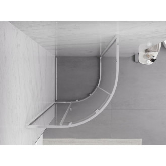 Mexen Exo polkruhový posuvný sprchovací kút 70 x 70 cm, priehľadný, chróm - 8131-070-070-01-00