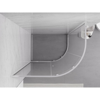 Mexen Exo polkruhový asymetrický posuvný sprchovací kút 100 x 80 cm, priehľadný, chróm - 8131-100-080-01-00