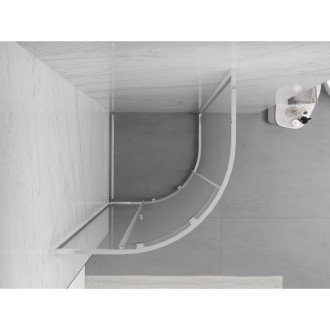 Mexen Exo polkruhový posuvný sprchovací kút 90 x 90 cm, priehľadný, chróm - 8131-090-090-01-00