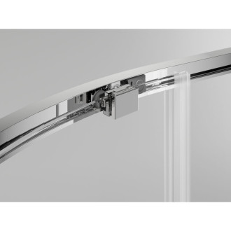 Mexen Exo polkruhový posuvný sprchovací kút 100 x 100 cm, priehľadný, chróm - 8131-100-100-01-00