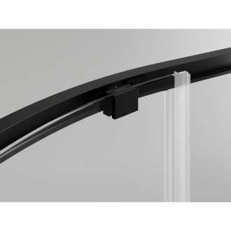 Mexen Exo polkruhový posuvný sprchovací kút 70 x 70 cm, priehľadný, čierny - 8131-070-070-70-00