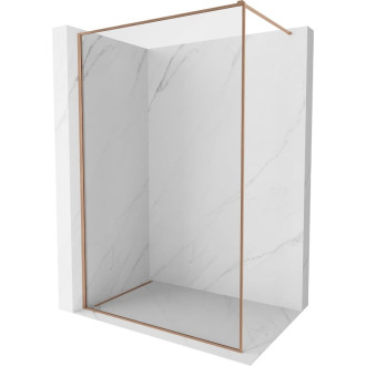 Mexen Kioto-F Sprchová zástena s rámom 80 x 202 cm, 8 mm priehľadná, kartáčovaná meď - 800-080-104-65-00