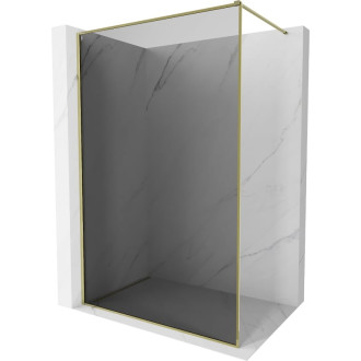 Mexen Kioto-F Sprchová zástena s rámom 110 x 202 cm, grafit 8 mm, zlatá - 800-110-104-50-40