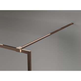 Mexen Kioto-F Sprchová zástena s rámom 100 x 202 cm, grafit 8 mm, ružové zlato - 800-100-104-60-40