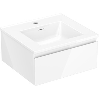 Kúpeľňová skrinka Mexen Orio 50 cm s umývadlom Otis, 1 zásuvka, biely lesk - 91A10-05023-1-BF00-W18M00