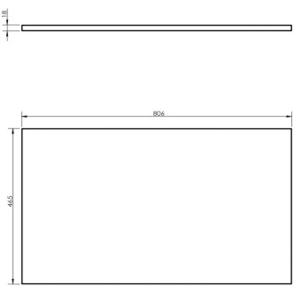 Pracovná doska Mexen Uni 80 cm, matná biela - 91AXX-0804-464-18-01