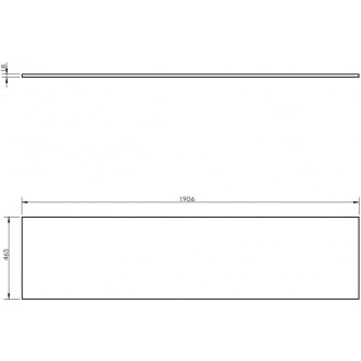 Pracovná doska Mexen Uni 190 cm, matná sivá - 91AXX-1904-464-18-62
