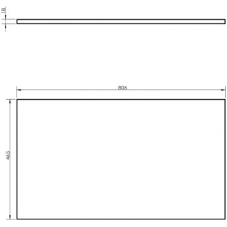Pracovná doska Mexen Uni 80 cm, matný grafit - 91AXX-0804-464-18-66