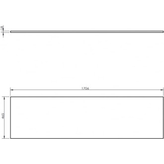 Pracovná doska Mexen Uni 170 cm, matný grafit - 91AXX-1704-464-18-66