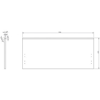 Drážkovaná predná strana Mexen Rivel pre korpus kúpeľňovej skrinky 100 x 43,5 cm, matne šedá - 91A20-1000-470-1-62