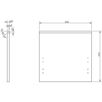 Drážkovaná predná strana Mexen Rivel pre korpus kúpeľňové skrinky 45 x 43,5 cm, dub - 91A20-0450-470-1-81