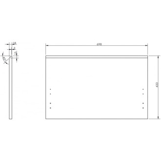 Drážkovaná predná strana Mexen Rivel pre korpus kúpeľňové skrinky 70 x 43,5 cm, dub - 91A20-0700-470-1-81