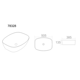 Comad UN-ANNA-MH1 (C78328M-H1) umývadlo na dosku 50,5 cm matná