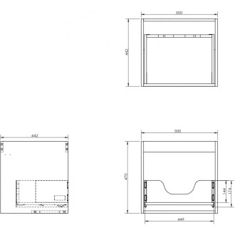 Korpus umývadlovej skrinky Mexen Box-A 50 cm, 1 zásuvka, matná biela - 91AX0-0500-470-1-01