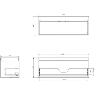 Korpus umývadlovej skrinky Mexen Box-A 120 cm, 1 zásuvka, matne šedá - 91AX0-1200-470-1-62