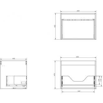 Korpus umývadlovej skrinky Mexen Box-A 60 cm, 1 zásuvka, dub - 91AX0-0600-470-1-81