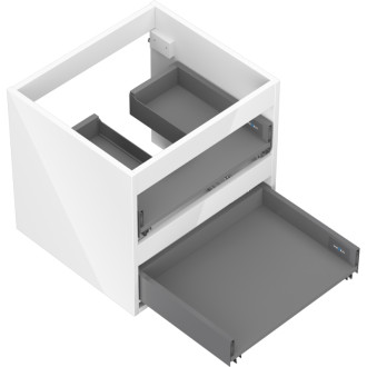 Korpus umývadlovej skrinky Mexen Box-A 50 cm, 2 zásuvky, biely lesk - 91AX0-0500-470-2-00